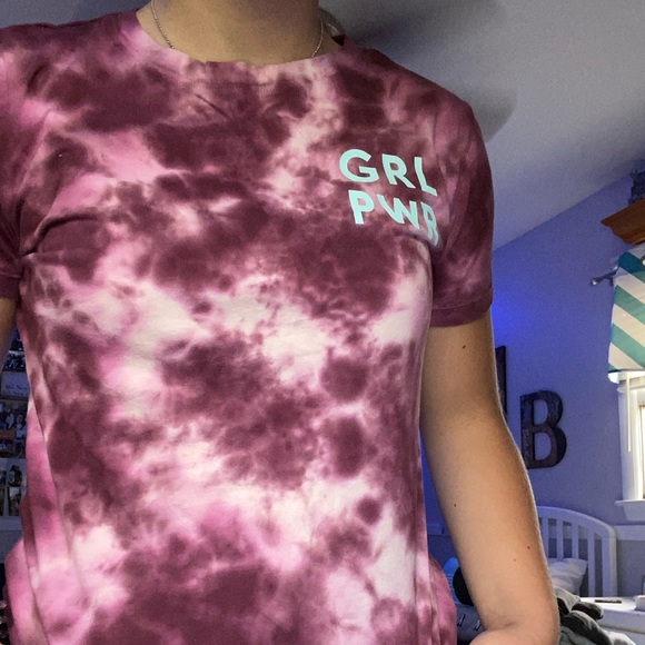 Pink tie dye Aeropastle “girl power” T-shirt - Picture 2 of 3
